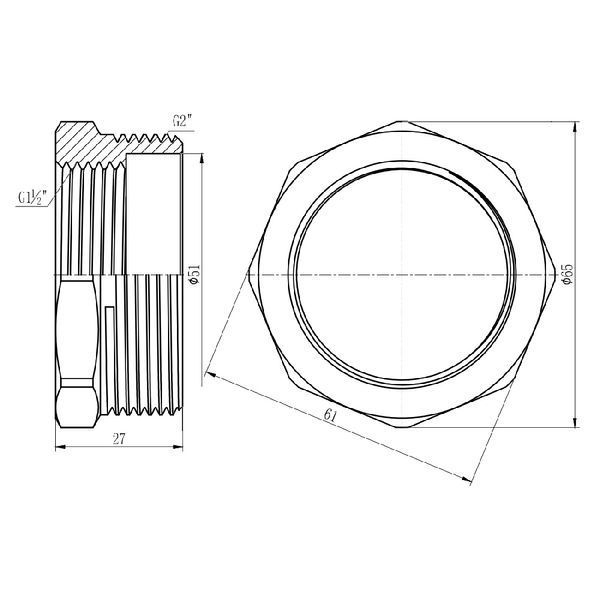 Футорка SD Forte 1" 1/2х1" 1/4 ЗВ SF3744032 фото